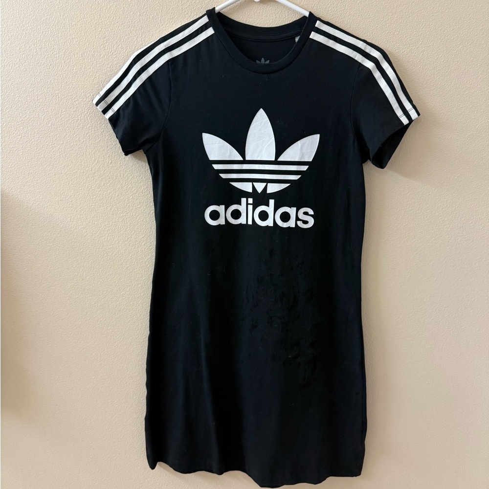 Adidas Black Tee with White Logo